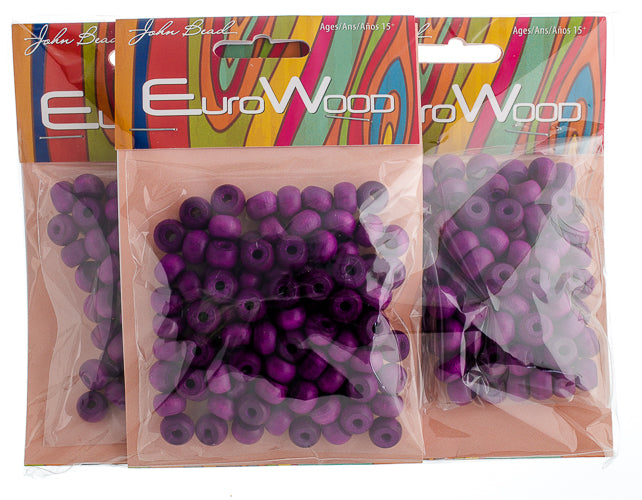 Euro Wood Crowbeads 9x6mm 