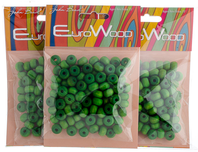 Euro Wood Crowbeads 9x6mm 
