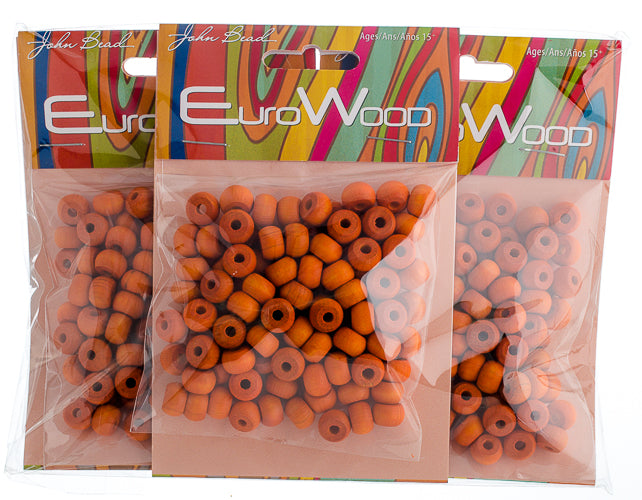 Euro Wood Crowbeads 9x6mm 