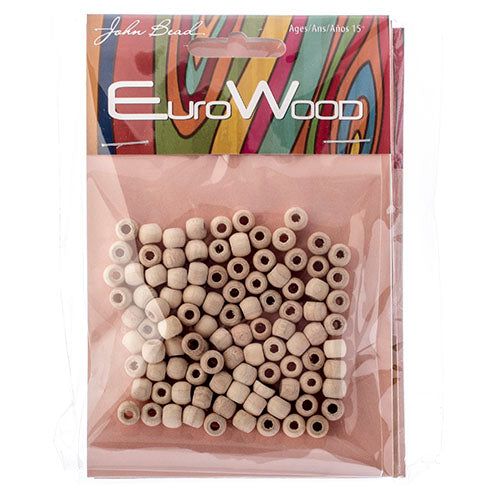 Euro Wood Crowbeads 6x4.8mm 