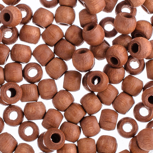 Euro Wood Crowbeads 6x4.8mm
