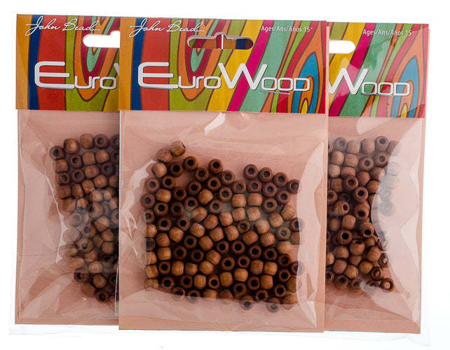 Euro Wood Crowbeads 6x4.8mm 