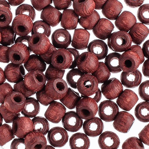 Euro Wood Crowbeads 6x4.8mm