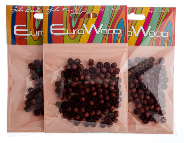 Euro Wood Crowbeads 6x4.8mm 