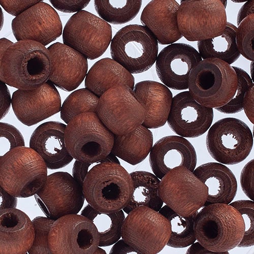 Euro Wood Crowbeads 6x4.8mm