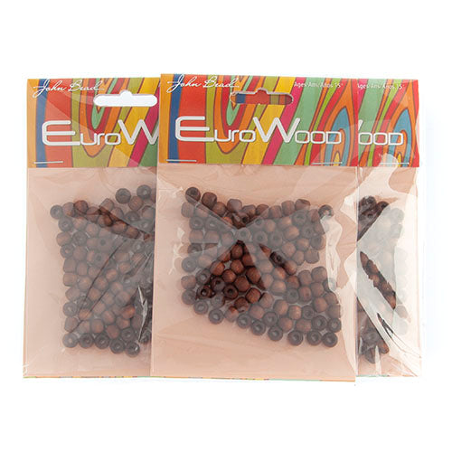 Euro Wood Crowbeads 6x4.8mm 