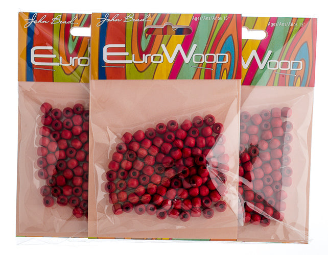 Euro Wood Crowbeads 6x4.8mm 