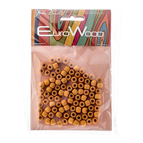 Euro Wood Crowbeads 6x4.8mm 