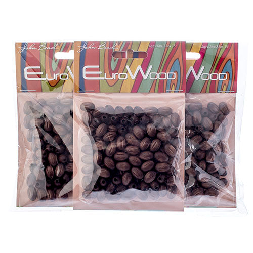 Euro Wood Beads Oval Rigged 7x10.5mm 