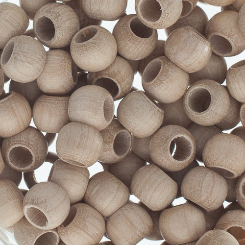 Euro Wood Beads - Round Large Hole 8x6.5mm 