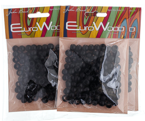 Euro Wood Beads - Round Large Hole 8x6.5mm 