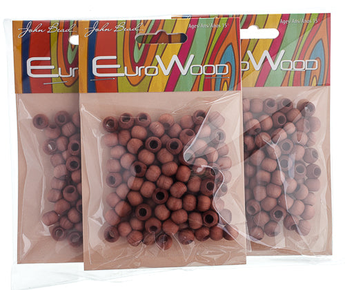 Euro Wood Beads - Round Large Hole 8x6.5mm 