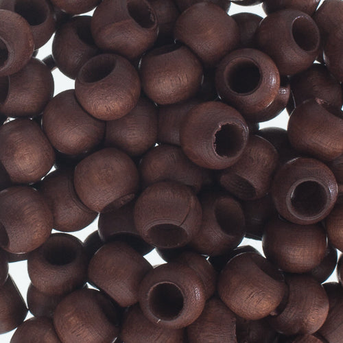 Euro Wood Beads - Round Large Hole 8x6.5mm 