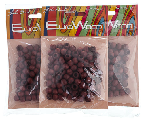 Euro Wood Beads - Round Large Hole 8x6.5mm 
