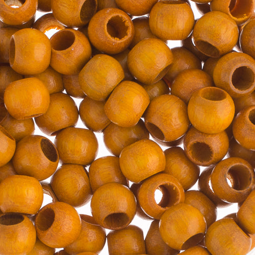 Euro Wood Beads - Round Large Hole 8x6.5mm 