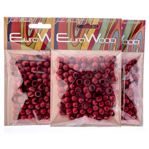 Euro Wood Beads - Round Large Hole 8x6.5mm 