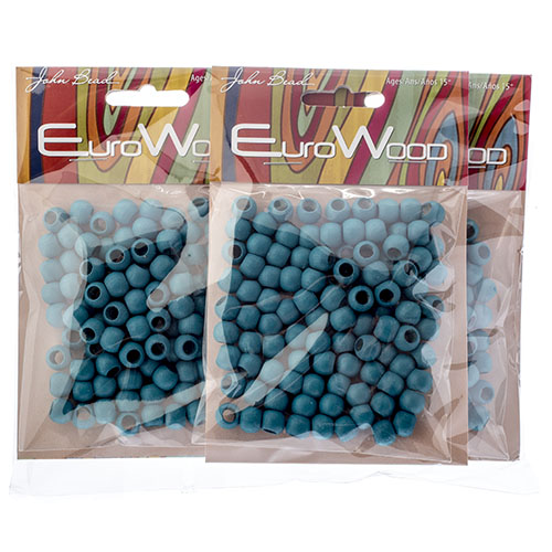Euro Wood Beads - Round Large Hole 8x6.5mm 