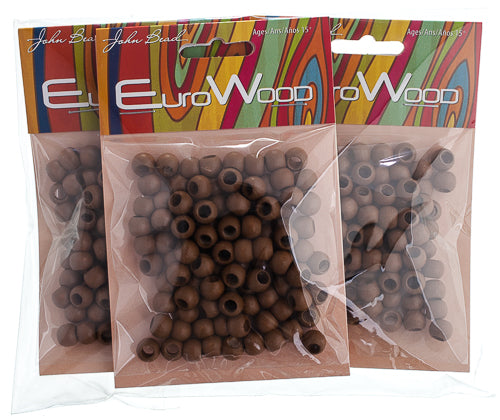 Euro Wood Beads - Round Large Hole 8x6.5mm 