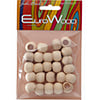 Euro Wood Beads - Round Large Hole 14x11mm 