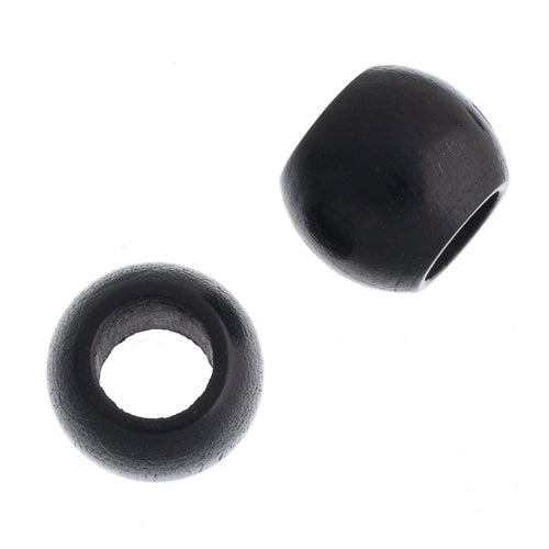 Euro Wood Beads - Round Large Hole 14x11mm 