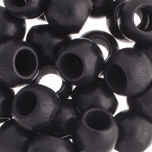 Euro Wood Beads - Round Large Hole 14x11mm 