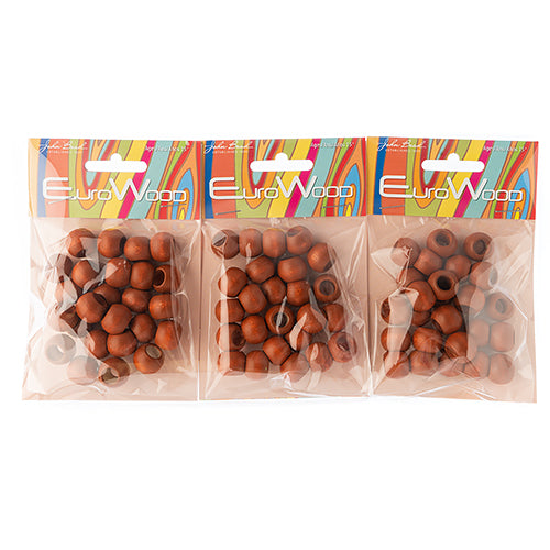 Euro Wood Beads - Round Large Hole 14x11mm 