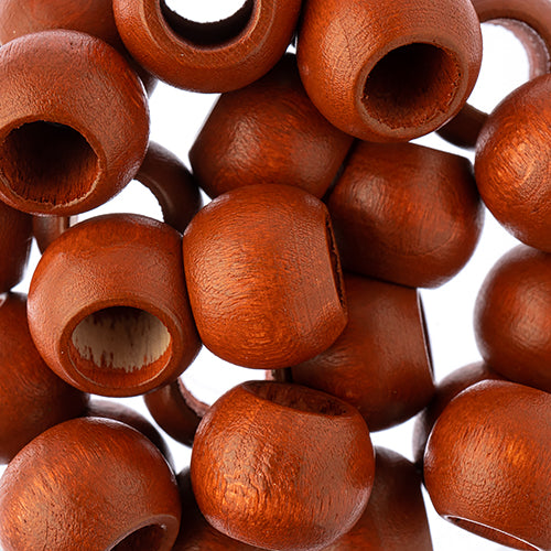 Euro Wood Beads - Round Large Hole 14x11mm - 25pcs