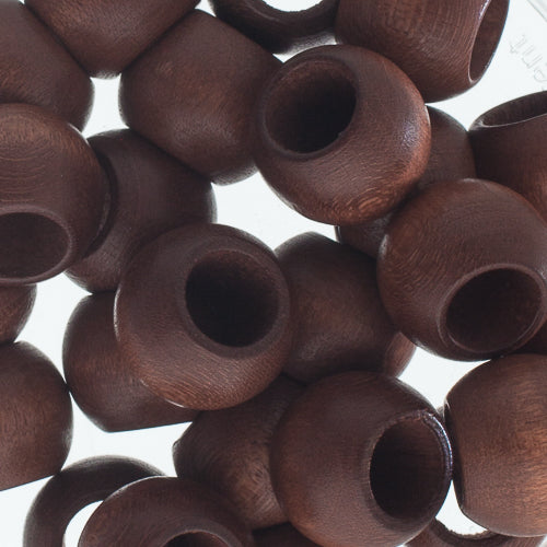 Euro Wood Beads - Round Large Hole 14x11mm - 25pcs