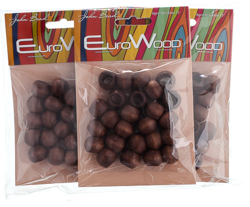 Euro Wood Beads - Round Large Hole 14x11mm 