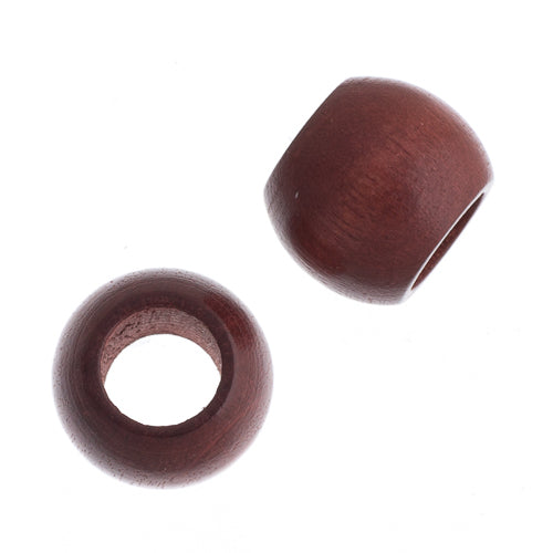 Euro Wood Beads - Round Large Hole 14x11mm 