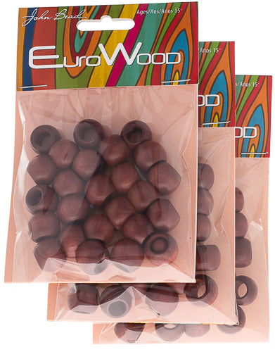 Euro Wood Beads - Round Large Hole 14x11mm 