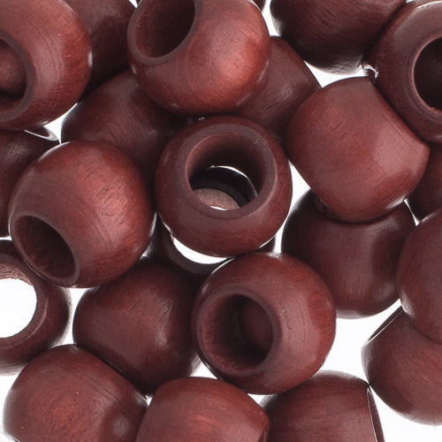 Euro Wood Beads - Round Large Hole 14x11mm - 25pcs