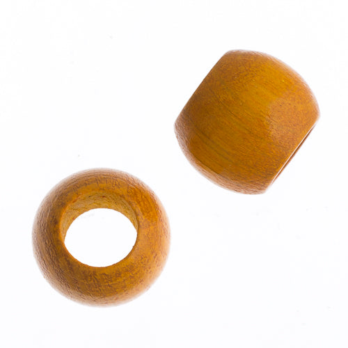 Euro Wood Beads - Round Large Hole 14x11mm 