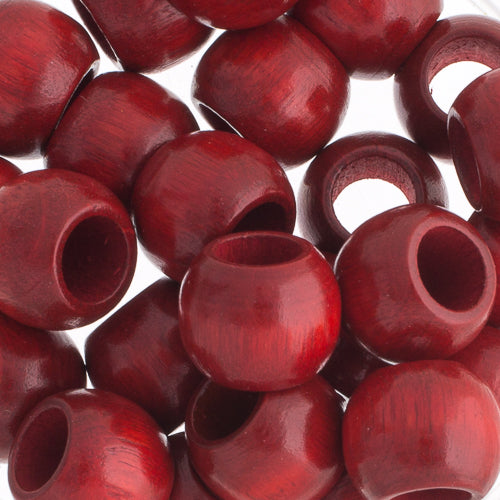 Euro Wood Beads - Round Large Hole 14x11mm 