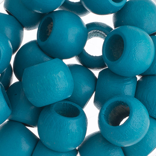 Euro Wood Beads - Round Large Hole 14x11mm 