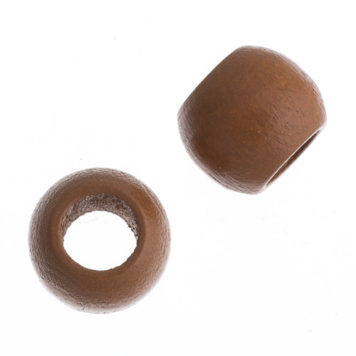 Euro Wood Beads - Round Large Hole 14x11mm 