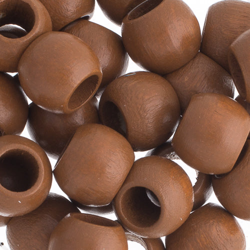 Euro Wood Beads - Round Large Hole 14x11mm 