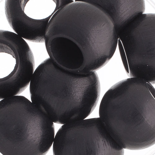 Euro Wood Beads - Round Large Hole 20x16mm 