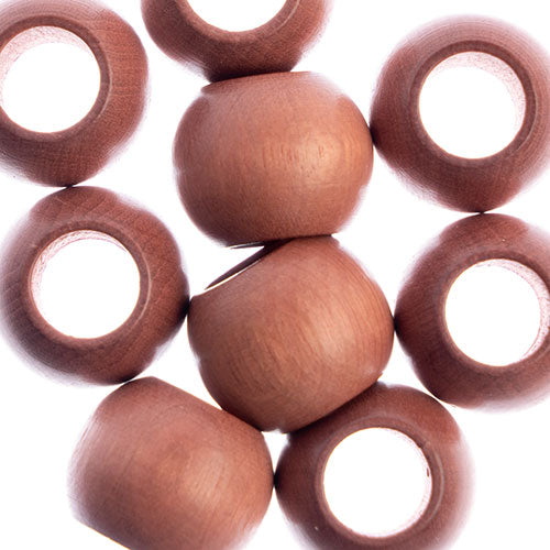 Euro Wood Beads - Round Large Hole 20x16mm 