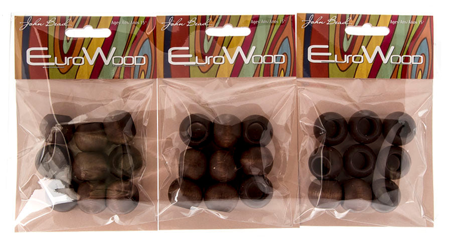Euro Wood Beads - Round Large Hole 20x16mm 