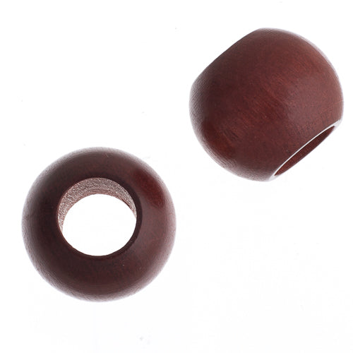 Euro Wood Beads - Round Large Hole 20x16mm 