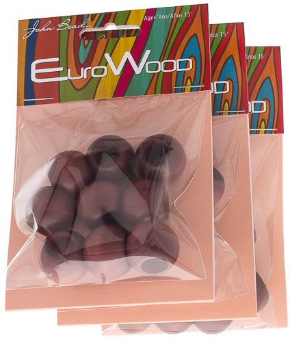 Euro Wood Beads - Round Large Hole 20x16mm 