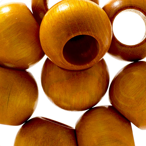 Euro Wood Beads - Round Large Hole 20x16mm 
