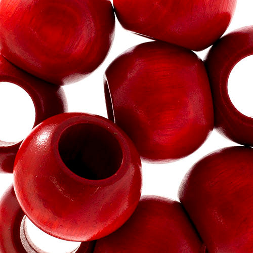 Euro Wood Beads - Round Large Hole 20x16mm 