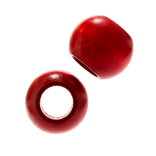 Euro Wood Beads - Round Large Hole 20x16mm 