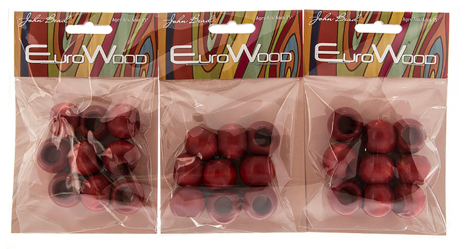 Euro Wood Beads - Round Large Hole 20x16mm 
