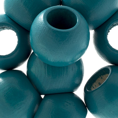 Euro Wood Beads - Round Large Hole 20x16mm 