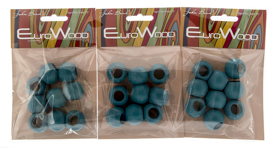 Euro Wood Beads - Round Large Hole 20x16mm 