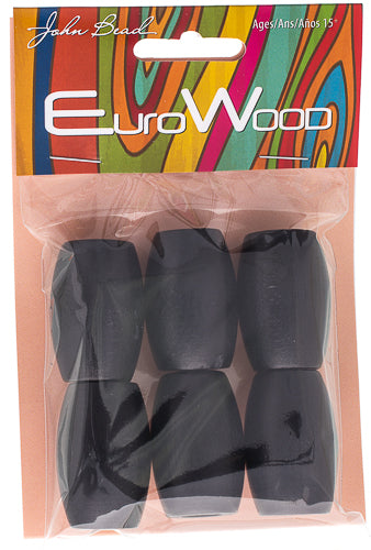 Euro Wood Beads - Oval Large Hole 22x33mm - 6pcs