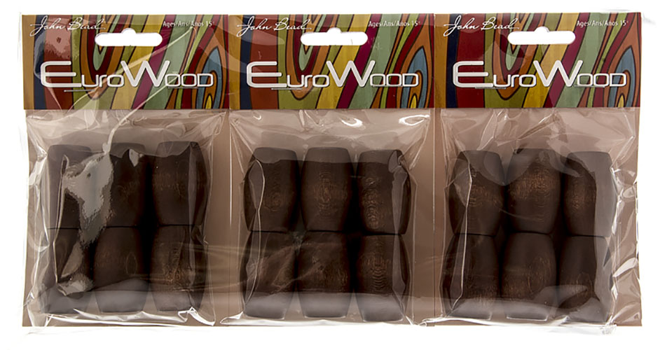 Euro Wood Beads - Oval Large Hole 22x33mm 